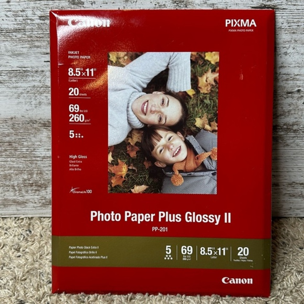 Canon Photo Paper Plus Glossy II (PP-201) 8.5 X 11 (20 sheets) HIGH GLOSS
